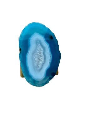Adjustable Gold & Semi Precious Turquoise Blue Stone Ring - Canadian Designer